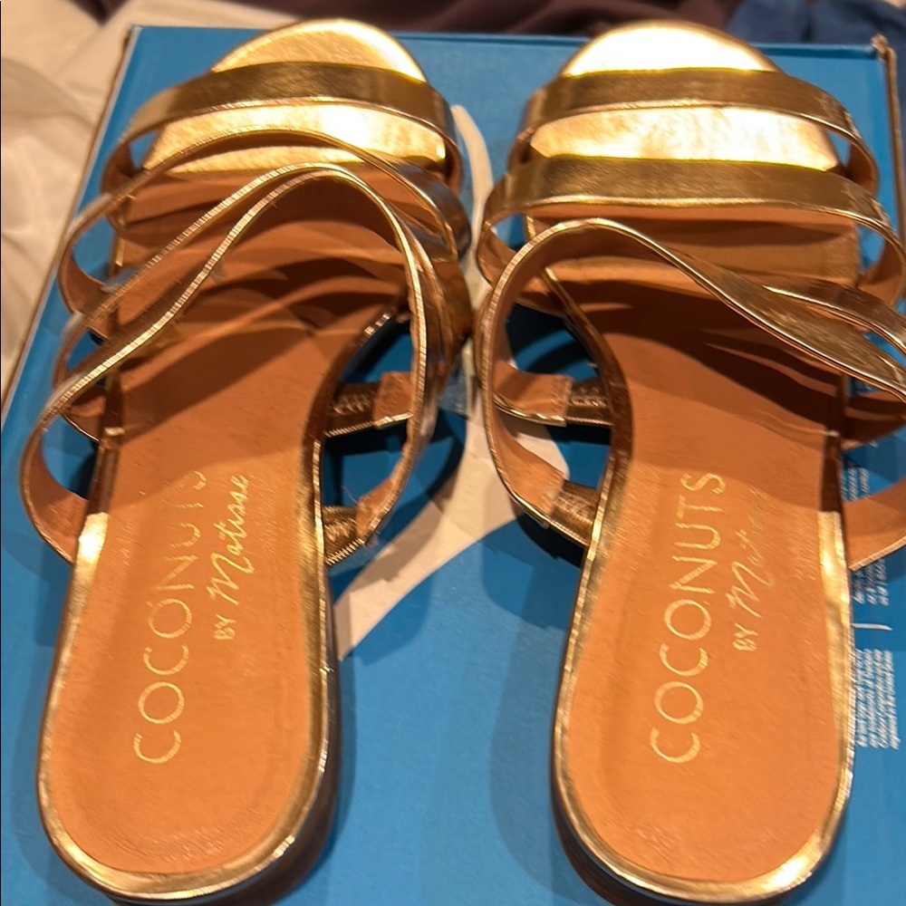 Coconuts by Matisse Gold Metallic Sandals